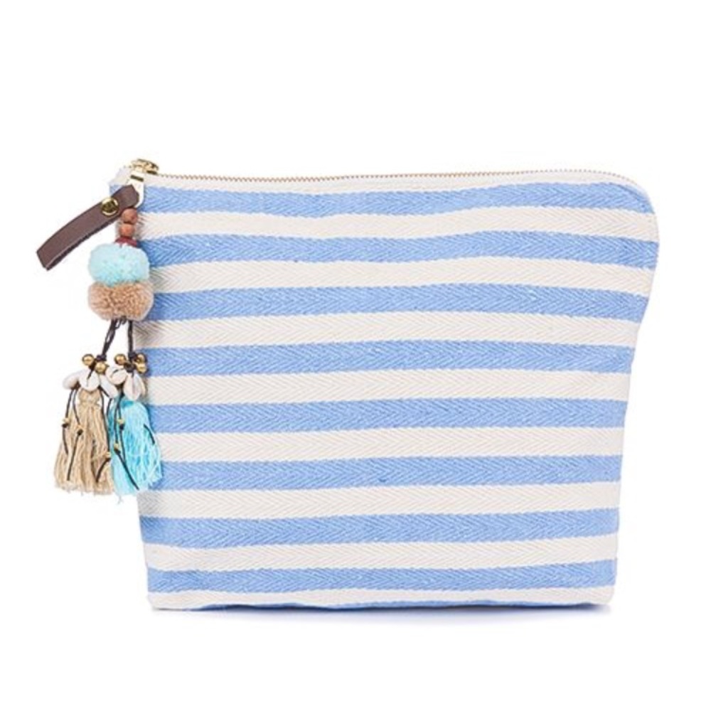 JADETRIBE Valerie Striped Zip Beach Clutch